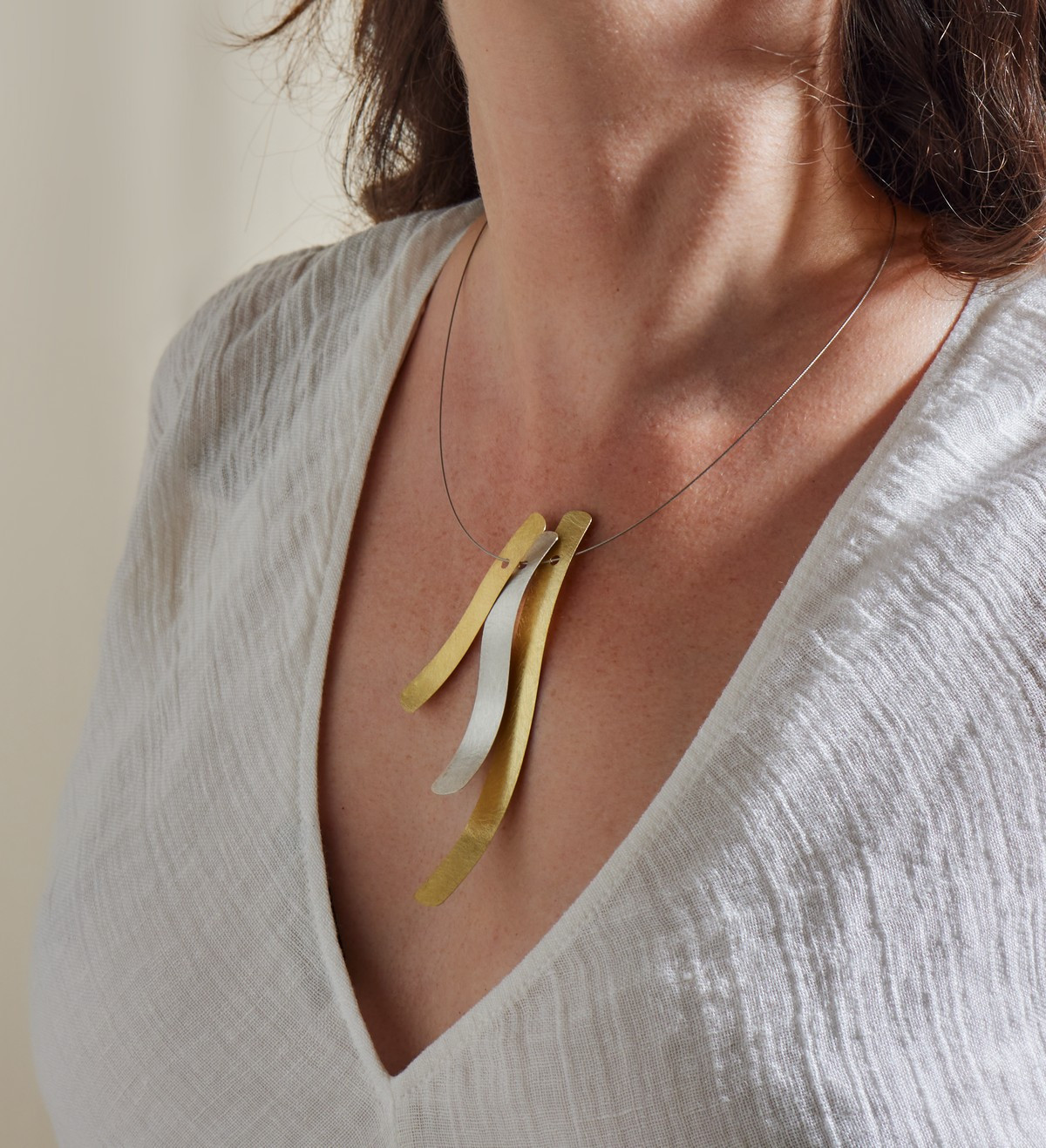 18k gold and silver necklace Posidònia 18k gold and silver necklace Posidònia